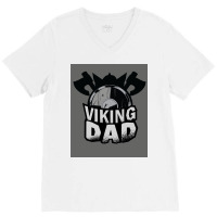 Viking Dad  Aesthetic Blue V-neck Tee | Artistshot