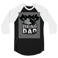 Viking Dad  Aesthetic Blue 3/4 Sleeve Shirt | Artistshot