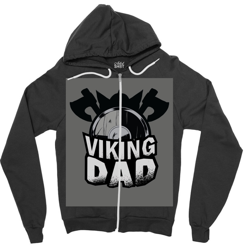 Viking Dad  Aesthetic Blue Zipper Hoodie | Artistshot