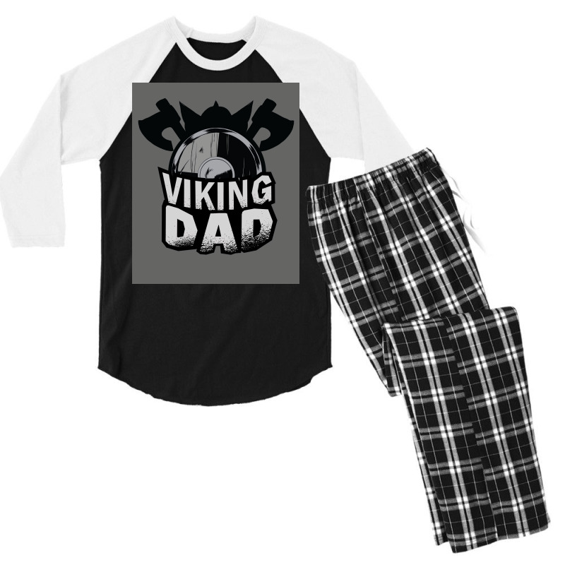 Viking Dad  Aesthetic Blue Men's 3/4 Sleeve Pajama Set | Artistshot