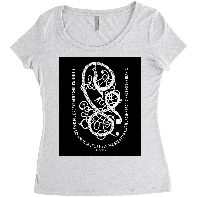 Runestone Havamal 9 Quote  Cool Trending Women's Triblend Scoop T-shirt by caltabuhlm | Artistshot