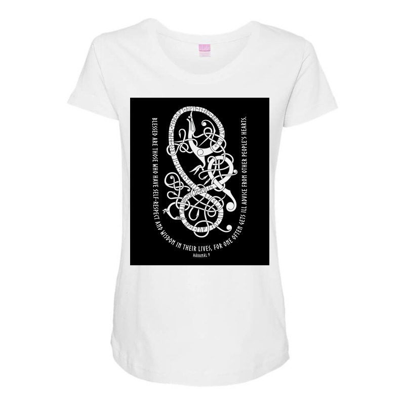 Runestone Havamal 9 Quote  Cool Trending Maternity Scoop Neck T-shirt by caltabuhlm | Artistshot