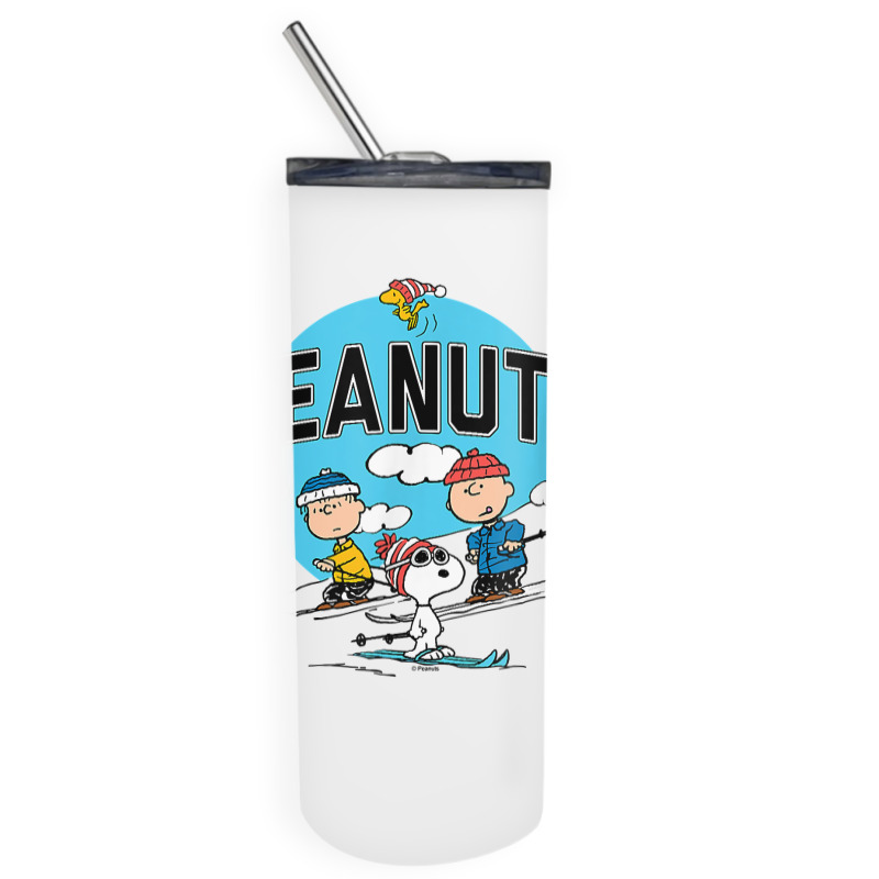 Peanuts   Skiing Peanuts Group T Shirt Skinny Tumbler | Artistshot