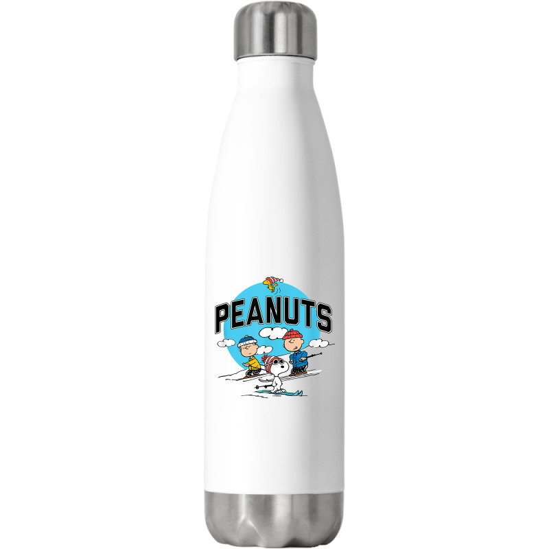 Peanuts   Skiing Peanuts Group T Shirt Stainless Steel Water Bottle | Artistshot