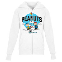 Peanuts   Skiing Peanuts Group T Shirt Youth Zipper Hoodie | Artistshot