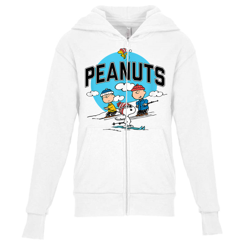 Peanuts   Skiing Peanuts Group T Shirt Youth Zipper Hoodie | Artistshot