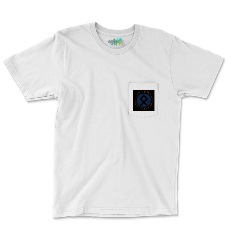 Blue Othala Futhark Rune Aesthetic Funny Pocket T-Shirt by fiserpoughk | Artistshot