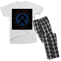 Blue Othala Futhark Rune Aesthetic Funny Men's T-shirt Pajama Set | Artistshot