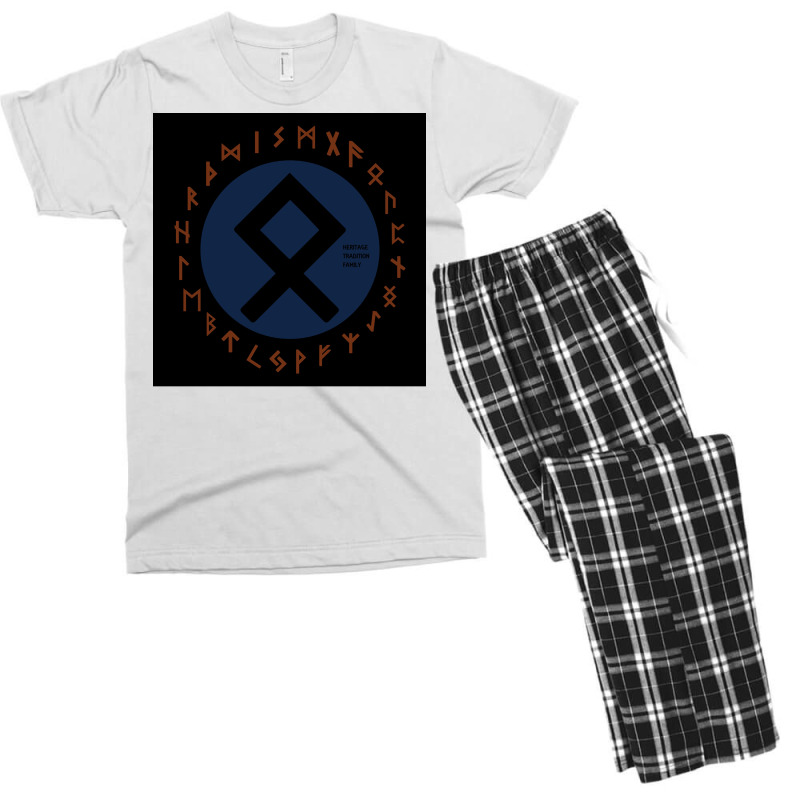 Blue Othala Futhark Rune Aesthetic Funny Men's T-shirt Pajama Set by fiserpoughk | Artistshot