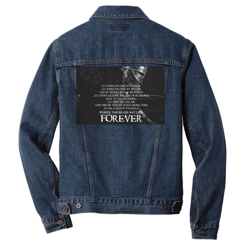 Brave May Live Forever Viking Prayer  Stars Retro Music Men Denim Jacket by fiserpoughk | Artistshot