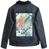 Viking Dragon  Green 70s Retro Unisex Sherpa-lined Denim Jacket | Artistshot