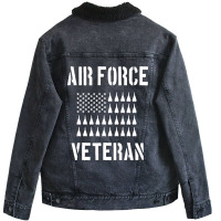 Air Force Veteran F-111 Bomber Us Flag Unisex Sherpa-lined Denim Jacket | Artistshot