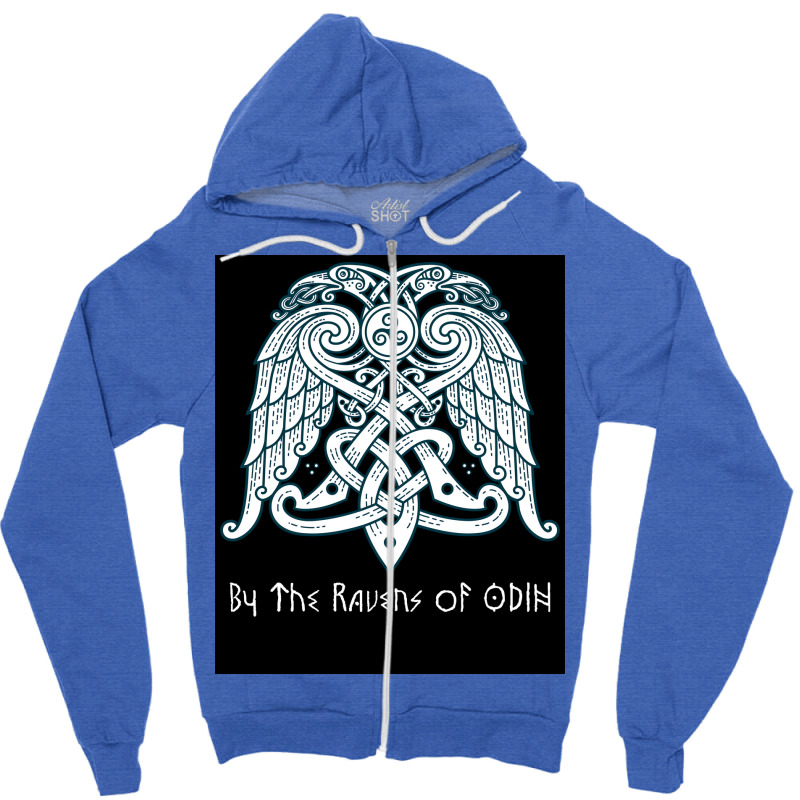 By The Ravens Of Odin Dark  Red Zipper Hoodie by fiserpoughk | Artistshot