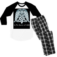 By The Ravens Of Odin Dark  Red Men's 3/4 Sleeve Pajama Set | Artistshot