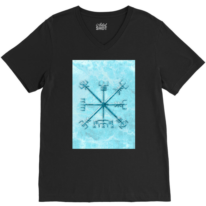 Vegvsir Over Permafrost In Blue  Blue Boy V-neck Tee | Artistshot