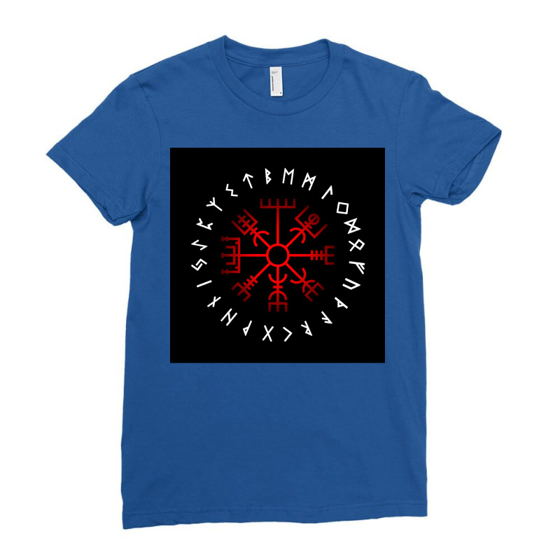 Vegvisir Compass 5 To Guide Travelers And Keep Them Safe On Journeys E Ladies Fitted T-Shirt by campencaic | Artistshot