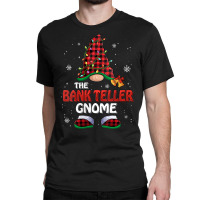 Womens Bank Teller Gnome Buffalo Plaid Matching Family Christmas V Nec Classic T-shirt | Artistshot