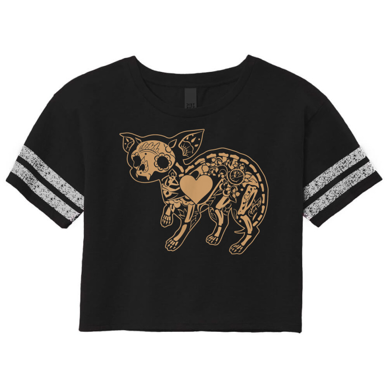 Sugar Skull Chihuahua Calavera Day Of The Dead Cool Gift Scorecard Crop Tee by VictorMRodriguez | Artistshot