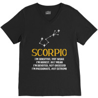 Scorpio Sensitive Not Weak Honest Not Mean Astrology Grunge T Shirt V-neck Tee | Artistshot