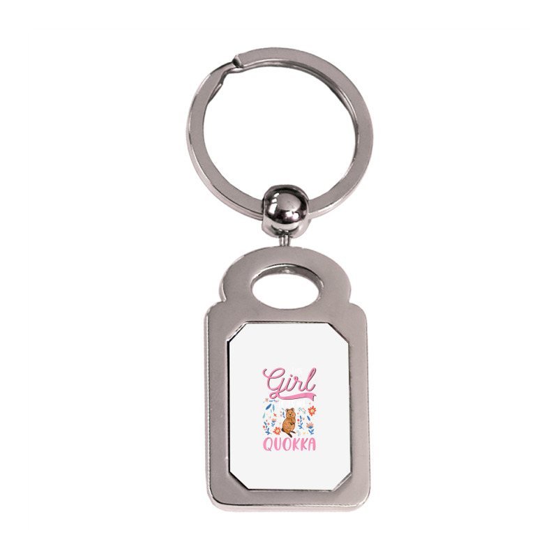 Quokka Girl Short Tailed Kangaroo Quokka T Shirt Silver Rectangle Keychain | Artistshot