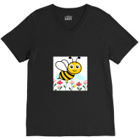 Happy Bee V-neck Tee | Artistshot