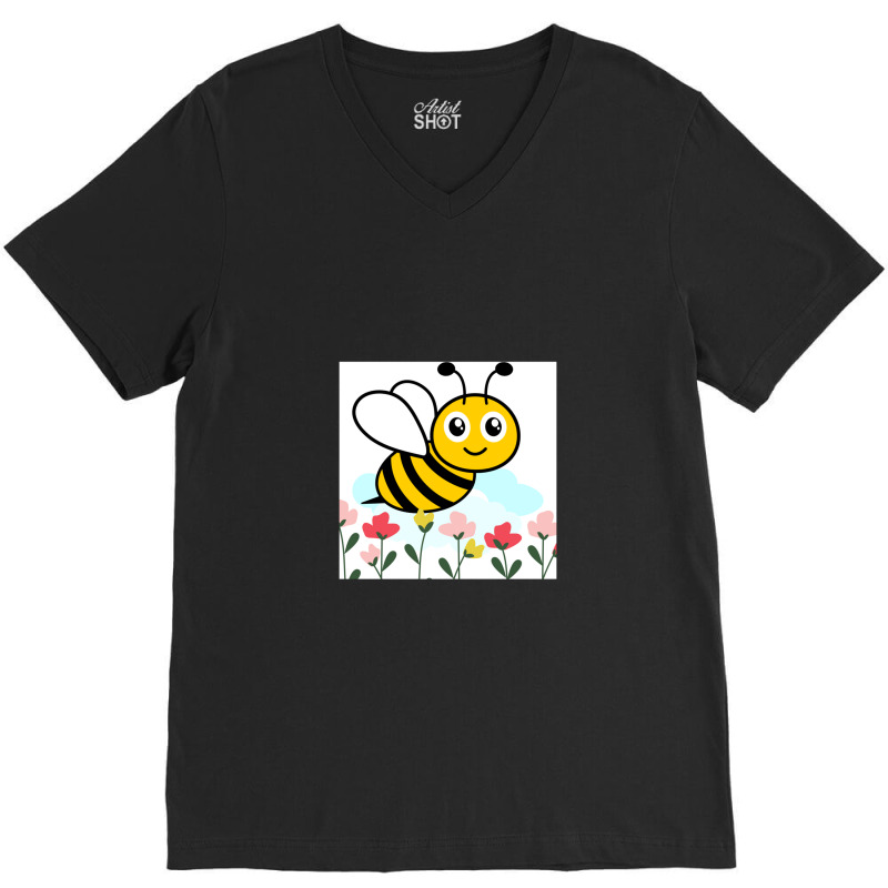 Happy Bee V-neck Tee | Artistshot