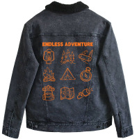 Adventure Camping Items Unisex Sherpa-lined Denim Jacket | Artistshot