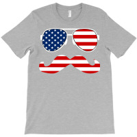 Funny Mustache Usa Flag 4th Of July  Men Women Cool Summer T-shirt | Artistshot