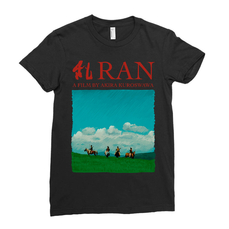 Akira Kurosawa - Ran Illustration With Title-nffcx Ladies Fitted T-Shirt by kayakbetween30 | Artistshot