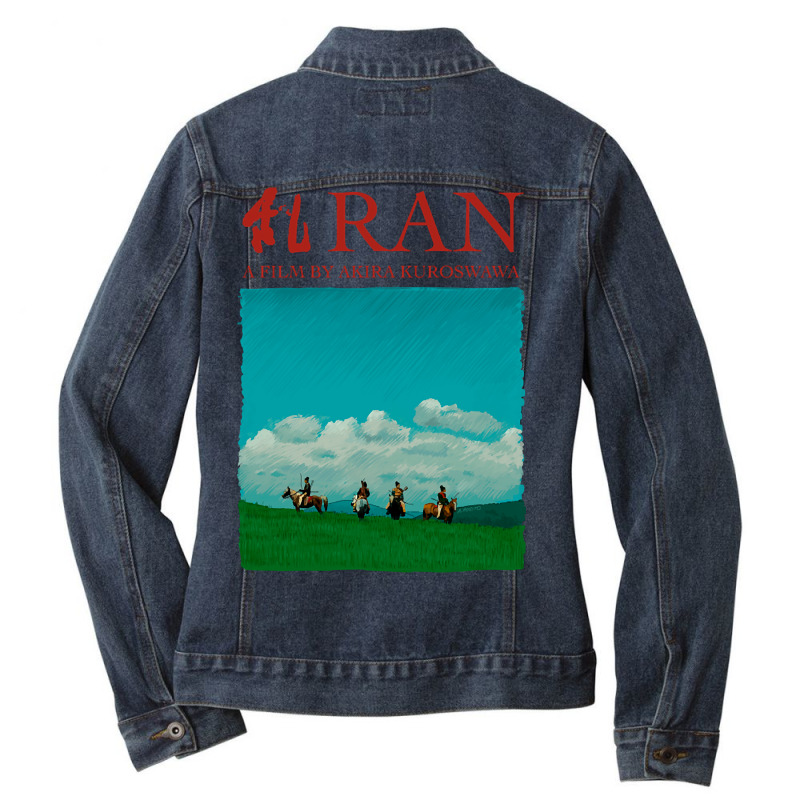 Akira Kurosawa - Ran Illustration With Title-nffcx Ladies Denim Jacket by kayakbetween30 | Artistshot