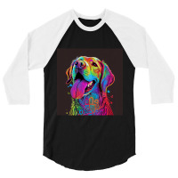 A Very Happy Labrador Dog 3/4 Sleeve Shirt | Artistshot