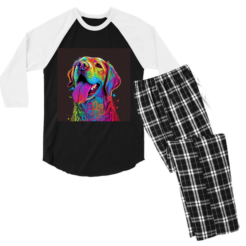 A Very Happy Labrador Dog Men's 3/4 Sleeve Pajama Set by sausagefencing57 | Artistshot