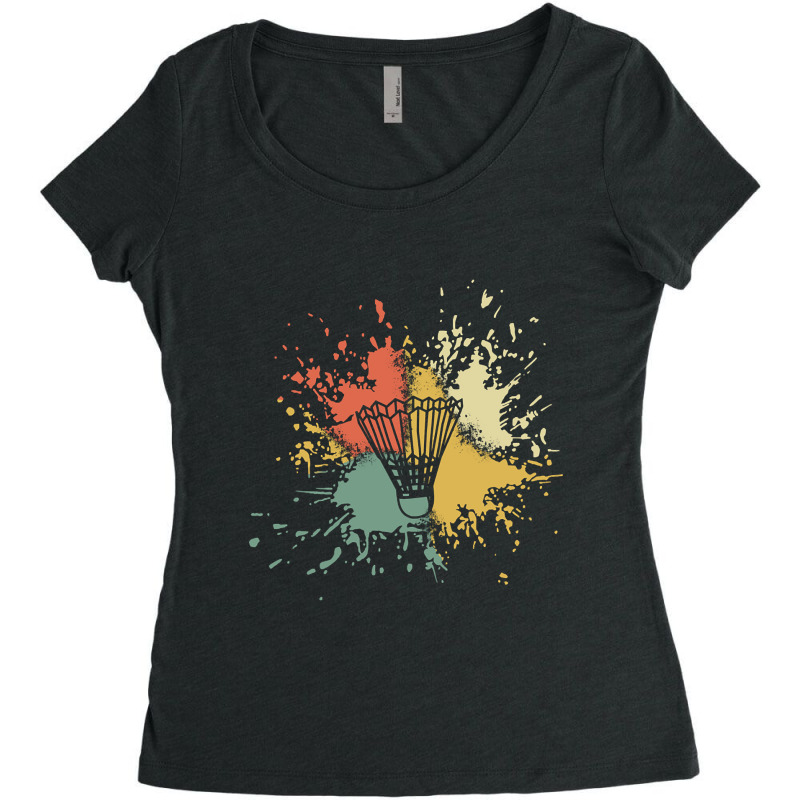 Badminton Ink Splash Women's Triblend Scoop T-shirt by cryingdappled109 | Artistshot