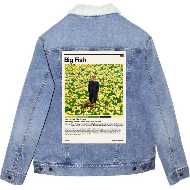 Big Fish (2003) Minimalist Movie Unisex Sherpa-Lined Denim Jacket by bellalancaster | Artistshot