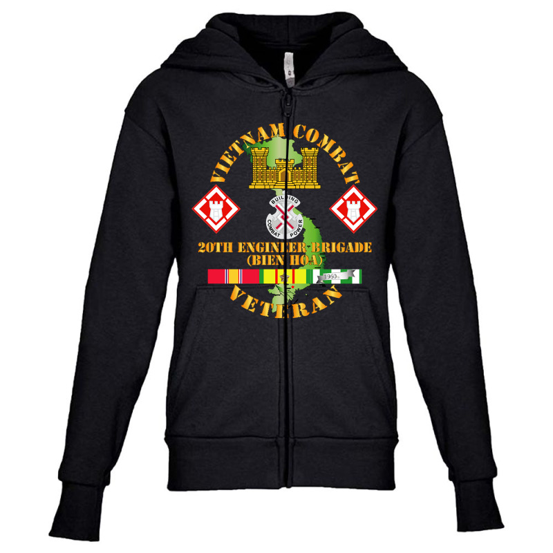 Limited Edition Vietnam Combat Veteran W 20th Engineer Brigade  Ssi Youth Zipper Hoodie by greggjvandervor | Artistshot