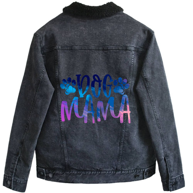 New Dog Mama Typography Unisex Sherpa-lined Denim Jacket | Artistshot