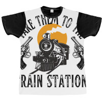 Take Them To The Train Station Poster Humor (1) Graphic T-shirt | Artistshot