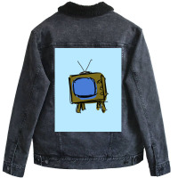 Television Set Poster Nostalgia (1) Unisex Sherpa-lined Denim Jacket | Artistshot