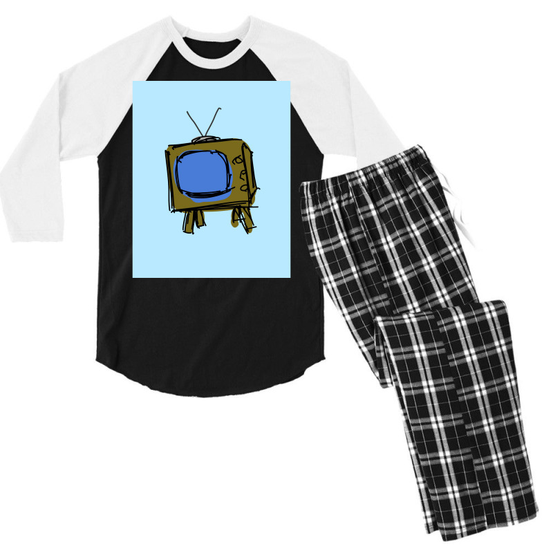 Television Set Poster Nostalgia (1) Men's 3/4 Sleeve Pajama Set by rashidnoceram | Artistshot