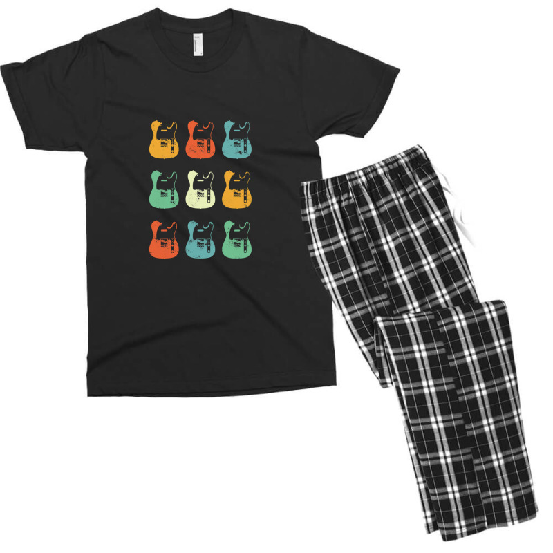 Tstyle Electric Guitar Bodies Retro Theme Men's T-shirt Pajama Set | Artistshot