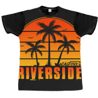 Limited Edition Vintage Riverside California Sunset Palm Tree Style Tr Graphic T-shirt | Artistshot