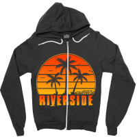 Limited Edition Vintage Riverside California Sunset Palm Tree Style Tr Zipper Hoodie | Artistshot