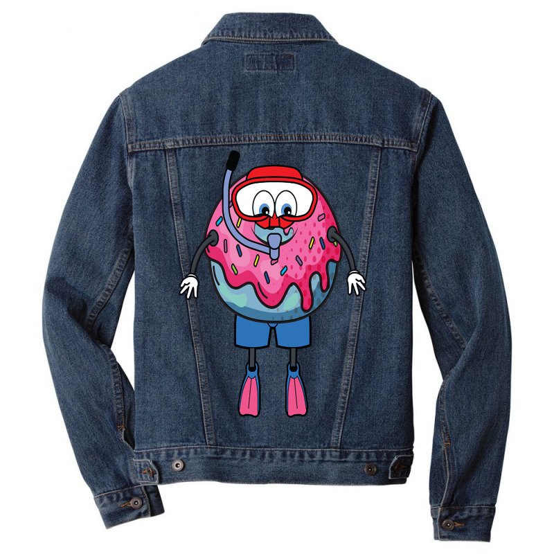 Donut Diving With Swimming Fins And Goggles Men Denim Jacket | Artistshot