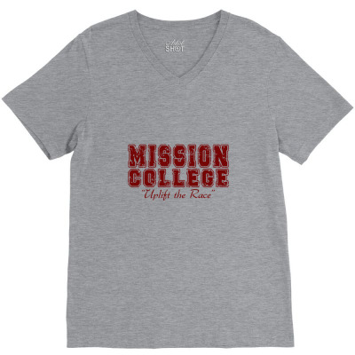 Mission College Maroon V-neck Tee Designed By Rita