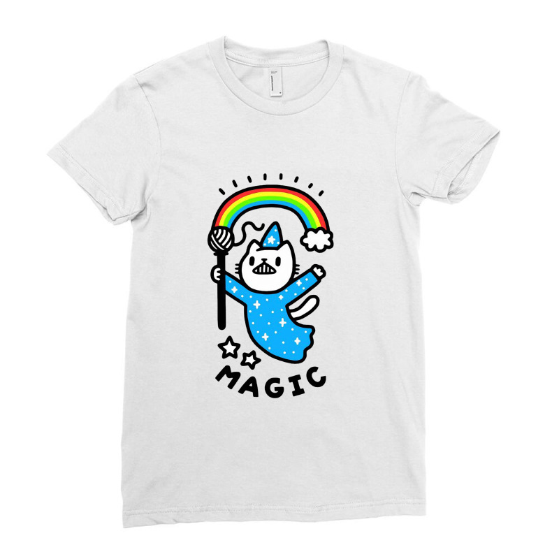 Magical Wizard Cat Ladies Fitted T-Shirt by hoainv | Artistshot