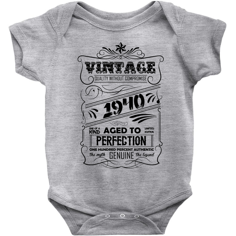 Vintage Aged To Perfection 1940 Baby Bodysuit by designbycommodus | Artistshot