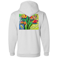 Paradise Flowers Acrylic Painting Champion Hoodie | Artistshot