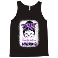 Womens Domestic Violence Awareness Warrior Purple Messy Bun V Neck T S Tank Top | Artistshot