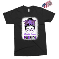 Womens Domestic Violence Awareness Warrior Purple Messy Bun V Neck T S Exclusive T-shirt | Artistshot