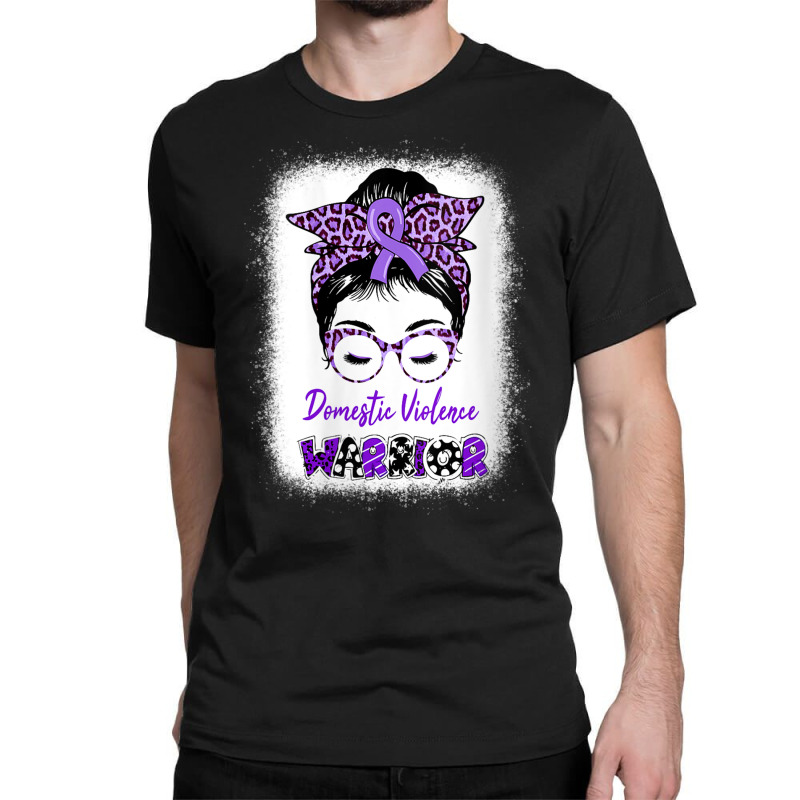 Womens Domestic Violence Awareness Warrior Purple Messy Bun V Neck T S Classic T-shirt | Artistshot